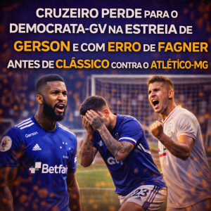 Cruzeiro é derrotado pelo Democrata-GV na estreia de Gerson e se prepara para clássico contra o Atlético-MG