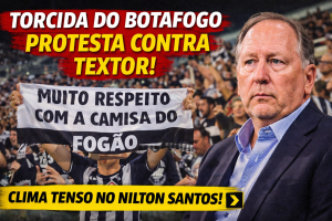 TORCIDA DO BOTAFOGO SE VOLTA CONTRA TEXTOR EM NOITE TENSIONADA NO NILTON SANTOS