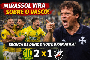 MIRASSOL IMPÕE FORÇA EM CASA, VIRA SOBRE O VASCO E TRANSFORMA NOITE EM TESTE DE NERVOS PARA DINIZ