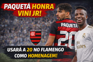 PAQUETÁ ESCOLHE A 20 NO FLAMENGO, HOMENAGEIA VINI JR E ELEVA EXPECTATIVAS PARA ESTREIA EM DECISÃO