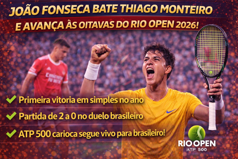 João Fonseca Encerra Jejum, Supera Thiago Monteiro e Avança às Oitavas do Rio Open 2026 com Autoridade no ATP 500