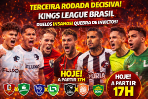 RODADA DECISIVA NA KINGS LEAGUE BRASIL: DISPUTA PELA LIDERANÇA, PRESSÃO NOS ÚLTIMOS COLOCADOS E JOGOS QUE PROMETEM CAOS TOTAL