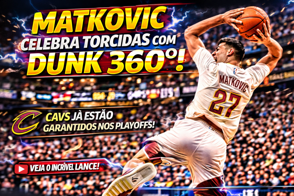 ESPETÁCULO NA NBA: MATKOVIC VOA COM DUNK DE 360º, IMPRESSIONA TORCIDA E REFORÇA FORÇA DOS CAVALIERS NA TEMPORADA
