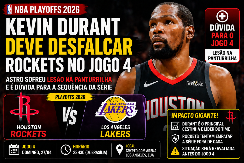 IMPACTO DA AUSÊNCIA DE KEVIN DURANT NO QUARTO JOGO DOS ROCKETS CONTRA OS LAKERS