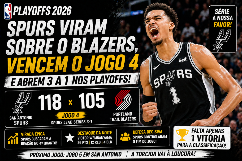 A VIRADA CONSAGRADORA DO SAN ANTONIO SPURS NO JOGO 4 CONTRA O PORTLAND TRAIL BLAZERS