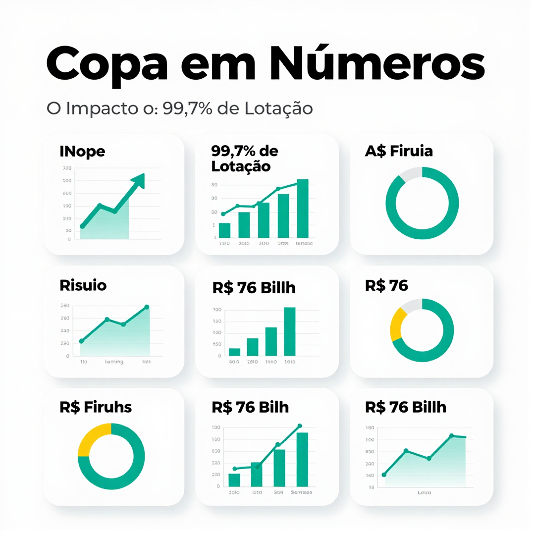 Infográfico - Copa em Números: O Impacto dos 99,7% de Lotação e R$ 76 Bilhões à Fifa no Futebol Nacional