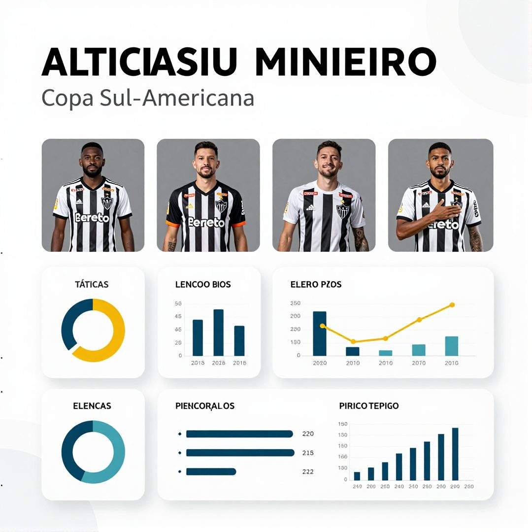 Infográfico - Atlético Mineiro na Copa Sul-Americana: táticas, elenco e desafios para a campanha sul-americana