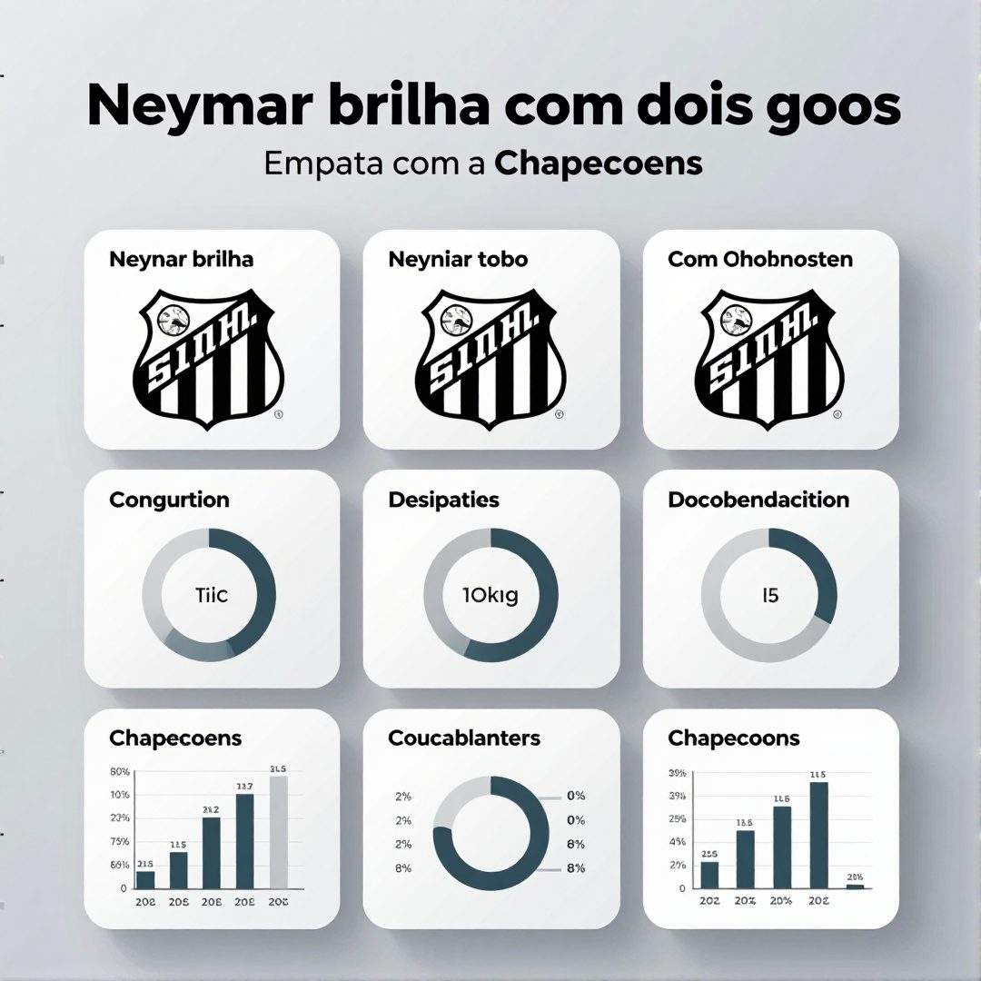 Infográfico - Neymar brilha com dois gols e Santos empata com a Chapecoense na Vila; veja análise completa