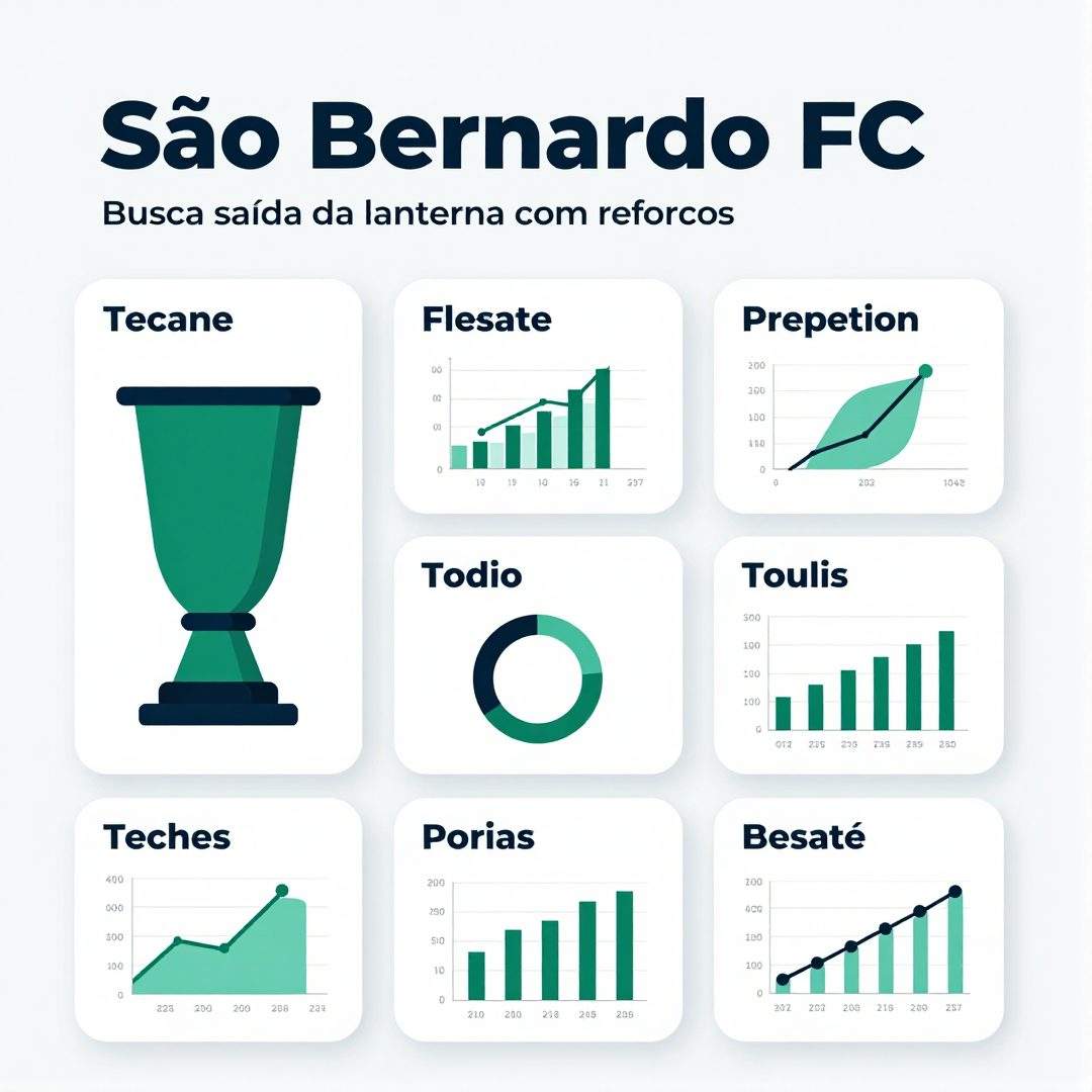 Infográfico - São Bernardo FC busca saída da lanterna com reforços estratégicos para o restante da Série B