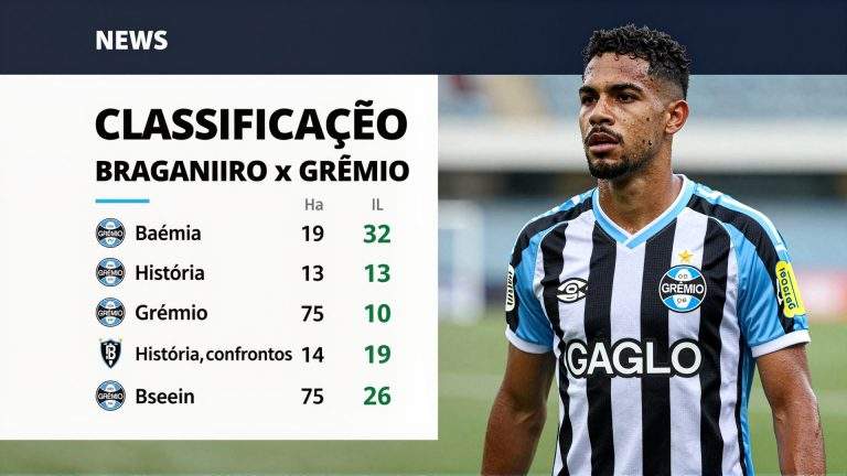Classificações de Bragantino x Grêmio: história, confrontos e posição atual no campeonato