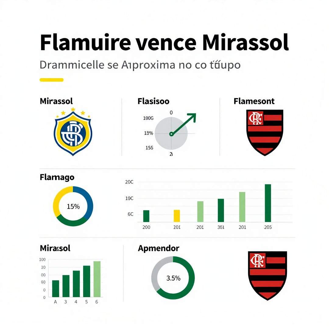 Infográfico - Flamengo vence Mirassol e se aproxima do título: análise tática e impactos no Brasileirão
