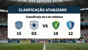 Classificação atualizada do Brasileirão: G5, zona de rebaixamento e os duelos que definem o campeonato