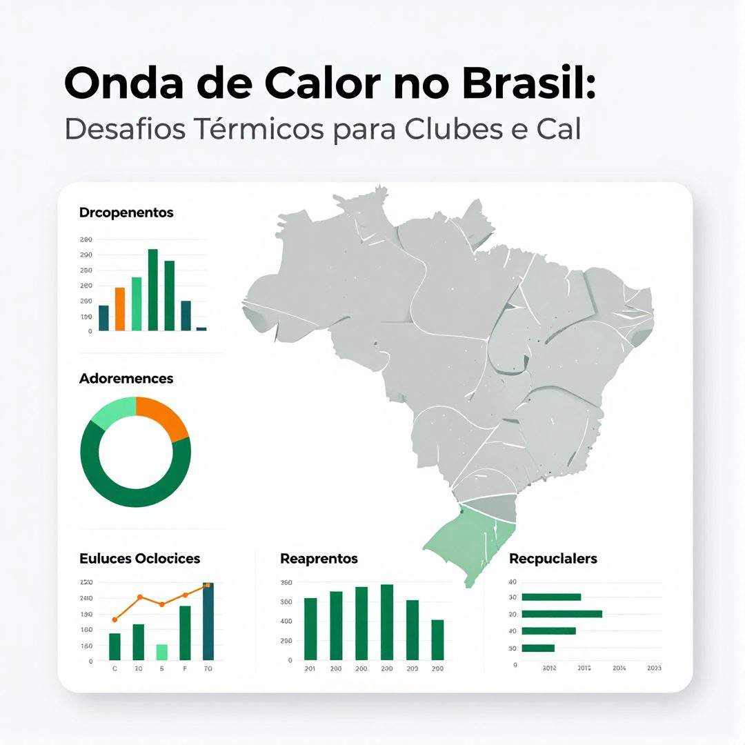 Infográfico - Onda de Calor no Brasil: Desafios Térmicos para Clubes e Calendário do Futebol
