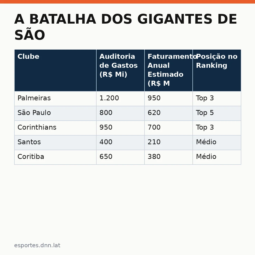 Infográfico - A Batalha dos Gigantes de São Paulo e o Futuro do Palmeiras no Futebol Nacional