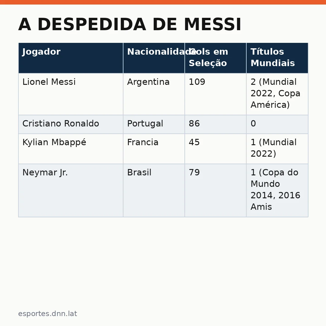 Infográfico - A Despedida de Messi: Um Adeus Magnifico no Futebol